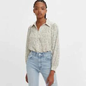 Equipment 100% Silk Printed Long Sleeve Button Up Shirt  Blouse M